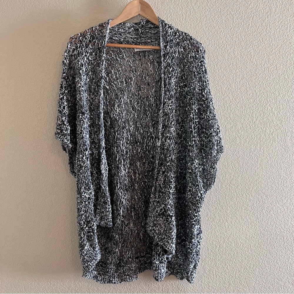 Abercrombie & Fitch Oversized Open Knit Gray Cardigan One Size